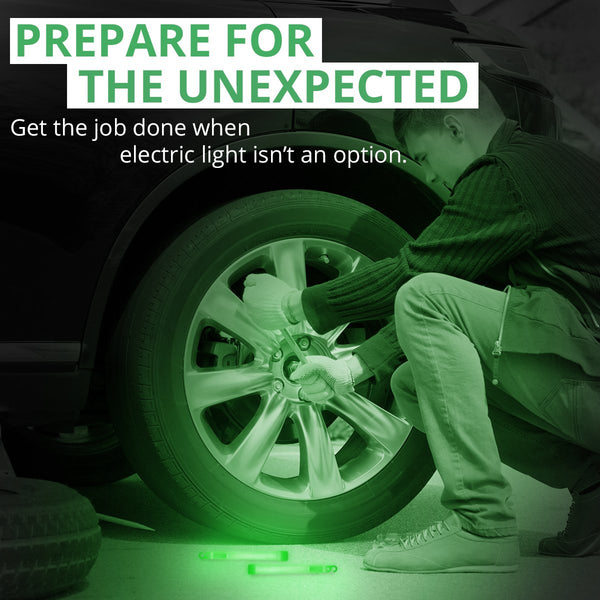 Cyalume Green Glow Sticks - Premium Bright 6" SnapLight Sticks with 12 Hour Duration (10 Pack)