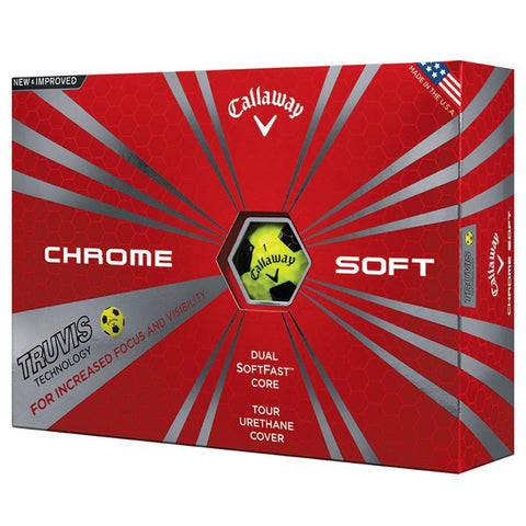 Callaway Chrome Soft Golf Balls, Prior Generation, (One Dozen), Yellow/Black [product _type] Callaway - Ultra Pickleball - The Pickleball Paddle MegaStore