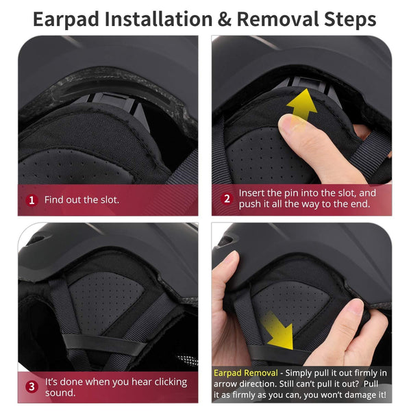 TurboSke Ski Helmet, Snowboard Helmet Snow Sports Helmet, Audio Compatible Helmet for Men, Women and Youth (M, Black)