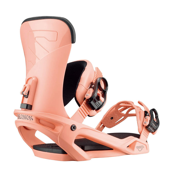 SALOMON Vendetta Snowboard Bindings Womens Sz M (8-10.5) Coral Reef