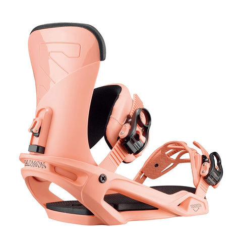 SALOMON Vendetta Snowboard Bindings Womens Sz M (8-10.5) Coral Reef