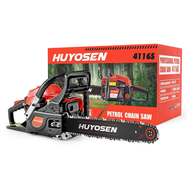 HUYOSEN Gas Power Chain Saws Corded 40.1CC 2 Cycle Gas Powered Chainsaw Guide Bar Size 16 inchs 3/8 inchs 57DL Chain Guide Bar