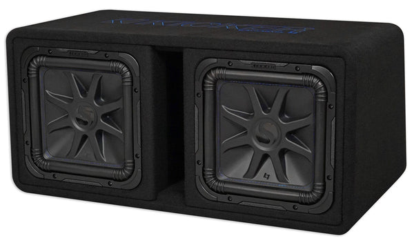 Kicker 44DL7S122 Dual 12" 3000w L7 Solo-Baric L7S Loaded Subwoofer Box+Amp+Wires