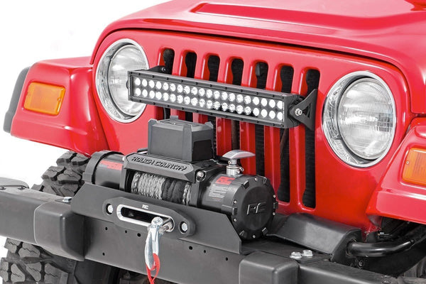 Rough Country Winch Mounting Plate Compatible w/ 1987-2006 Jeep Wrangler TJ LJ YJ (Mounts to Stock Bumper) 1189