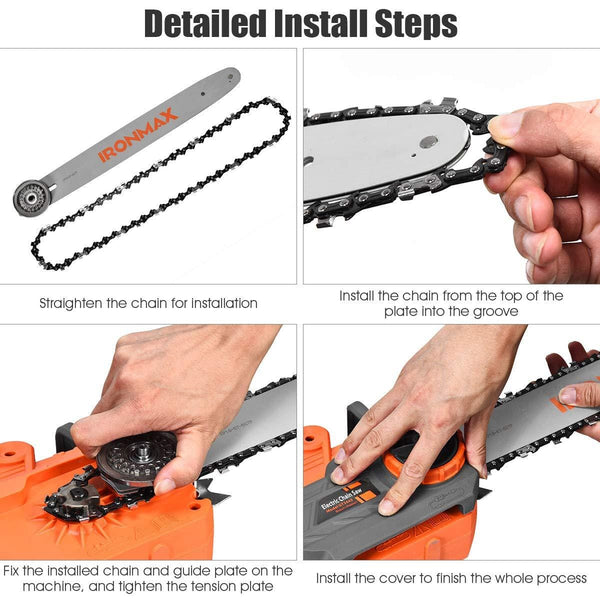 Goplus Corded Electric Chainsaw, 16-Inch 13 Amp Compact Chain Saw with Blade Cover, 340 ml Visible Oil Tank, Soft Handle, Automatic Oil Lubrication and Tool-Free Tension Chain System