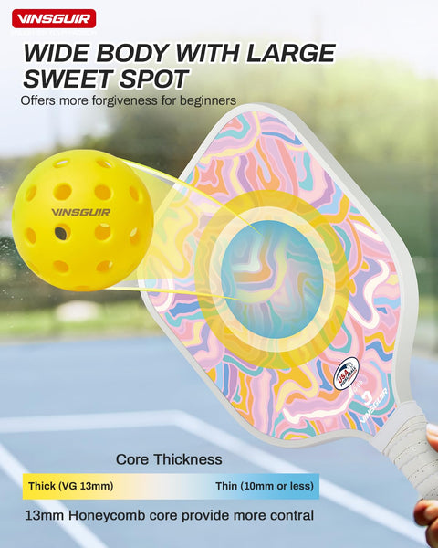 VINSGUIR Pickleball Paddles, USAPA Approved Pickleball Paddles Set of 2, Fiberglass Surface Pickleball Set with Pickleball Rackets, Pickleball Bags, Pickleball Ball Gifts for Women
