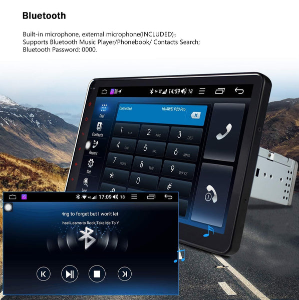 Android Car Stereo - JOYING Andorid 8.1 4GB RAM 64GB ROM 10.1 inch Single Din Car Radio LCD Touchscreen with 4G SIM Card Slot, Support Android Auto, SPDIF, DSP