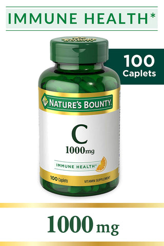 Nature's Bounty Vitamin C Pills and Supplement, Supports Immune Health, 1000mg, 100 Caplets