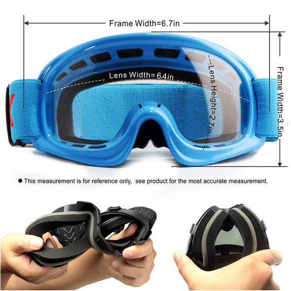 GLX Unisex-Child GX623 DOT Kids Youth ATV Off-Road Dirt Bike Motocross Helmet Gear Combo Gloves Goggles for Boys & Girls (Retro Blue, Medium)