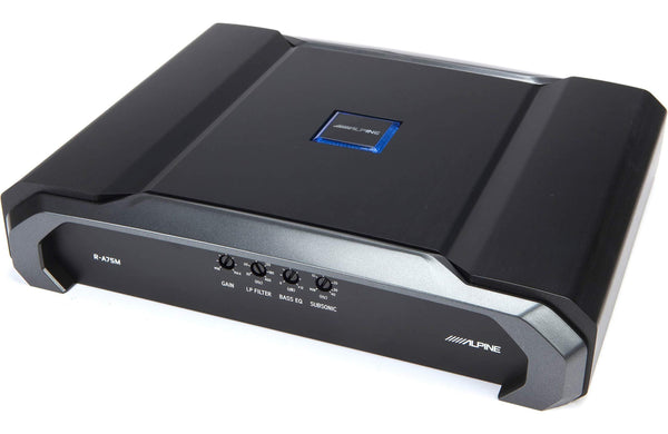 Alpine R-A75M R-Series Monoblock Subwoofer Amplifier - 750 Watts Rms Power with 0 Gauge Amplifier Kit