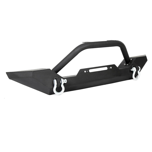 Front Bumper Winch Plate D-Ring Rock Crawler Black For 1986-2006 Jeep Wrangler TJ YJ