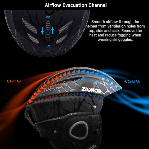 ZIONOR Lagopus H1 Ski Snowboard Helmet for Men Women - Air Flow Control Adjustable Fit Crack (Medium)