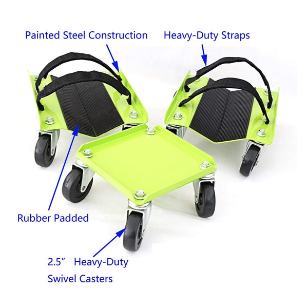 KASTFORCE KF2014 Snowmobile Dolly Heavy Duty 1500Lbs V-Slide with Rubber Pad Protecting Skis and 2 Pairs of Heavy Duty Straps Firmly Attaching on Skis, Sled Dolly, Snowmobiling