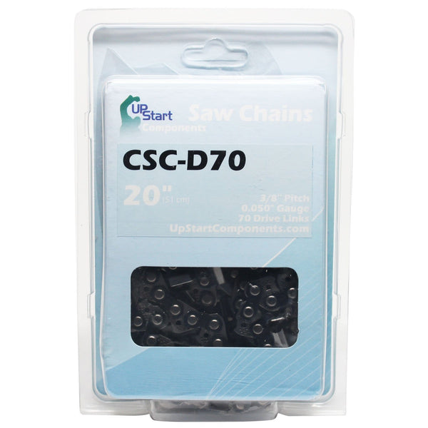 3-Pack Replacement 20" Full Chisel Saw Chain for Echo, Homelite, McCulloch, Poulan Compatible with - Echo Cs 590, Homelite Super Xl, Homelite Xl 12 (3/8" Pitch, 0.050" Gauge, 70 Drive Links, CSC-D70)