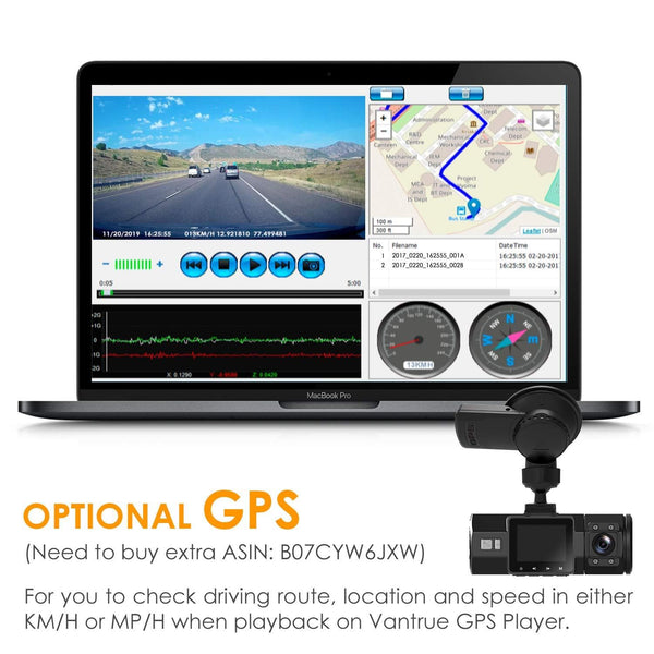 Vantrue N2 Pro Uber Dual Dash Cam Dual 1920x1080P Infrared Night Vision Front and Inside Dash Camera, 2.5K 2560x1440P Single Front, 310° Car Camera, 24hr Parking Mode, Motion Sensor, Support 256GB max