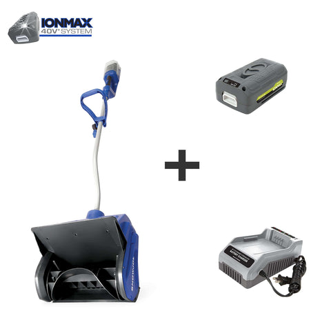 Snow Joe iON13SS 13-Inch 40 Volt Cordless Brushless Snow Shovel, Kit (w/4.0-Ah Battery + Quick Charger)