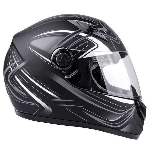 Typhoon Helmets Adult Full Face Snowmobile Helmet With Heated Shield DOT (Grey, Large)