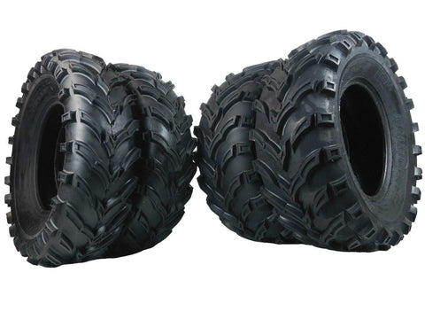 Set of 4 New ATV/UTV Tires 2 of 25x8-12 Front and 2 of 25x10-12 Rear /6PR P377
