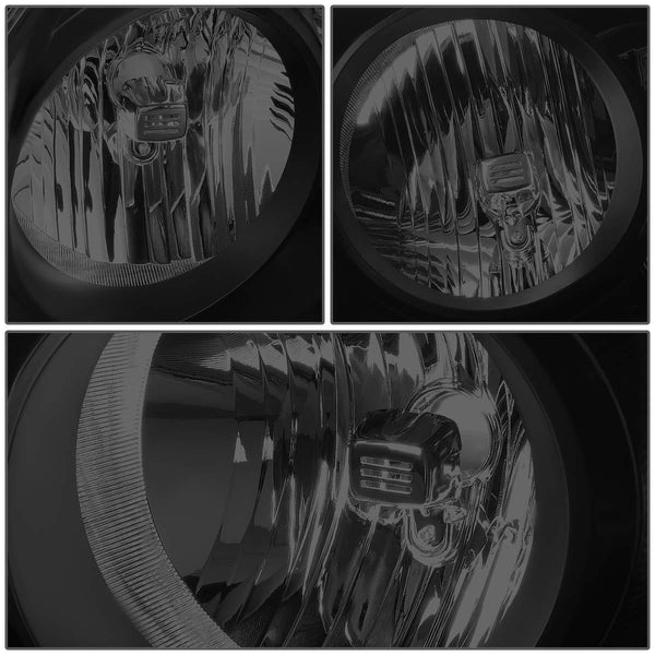 Pair Tinted Housing Clear Side Front Bumper Driving Headlight Lamps for 06-09 Dodge Ram Truck