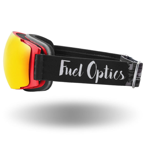 Fuel Optics High Performance Anti-Fog Ski and Snowboard Goggles with Magnetic Quick Change Lens | Helmet Compatible with Extra Long Adjustable Strap - Red