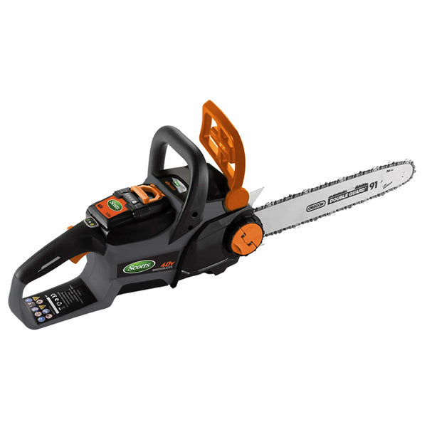 Scotts LCS31140S 14 in. 40-Volt Lithium Ion Cordless Chainsaw, 2Ah Battery and Charger Included