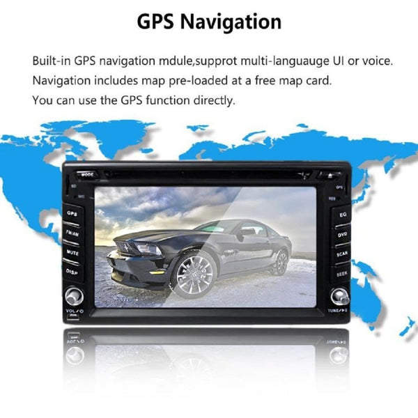 6.2 inch Double DIN Car Stereo In-Dash DVD player GPS Navigation For Car with Rear View Camera,Support Offline GPS Navigation, TouchScreen Car Stereo + Free Rear View Camera