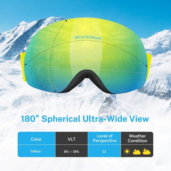 GRM Ski Snow Snowboard Goggles UV Protection Anti Fog Snow Goggles for Men Women Youth