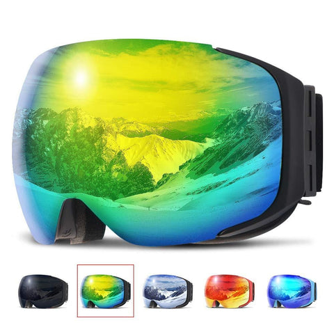 COPOZZ Ski Goggles, G2 Magnetic Snowboard Snow Goggles -2 Seconds Quick Change Lens, Imported Double-Layer Anti Fog Lens -UV400 Over Glasses OTG Helmet Compatible - for Men Women Youth Unisex
