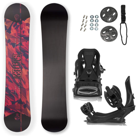 STAUBER Matte Summit Snowboard & Binding Package Sizes 128, 133, 138, 143, 148,153,158, 161- Best All Terrain, Twin Directional, Hybrid Profile - Adjustable Bindings - Designed for All Levels 161