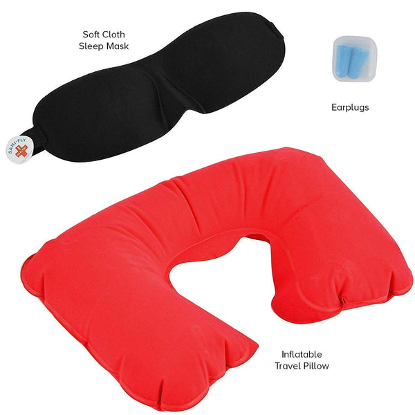 Sani-Fly Seat Sanitation Travel Kit OCD Cleaning Kit for Planes, Trains & Automobiles with Disinfecting, Sanitizing & Hygiene Wipes, Eye Mask, Neck Pillow, Tray & Headrest Covers, Rubber Gloves & More