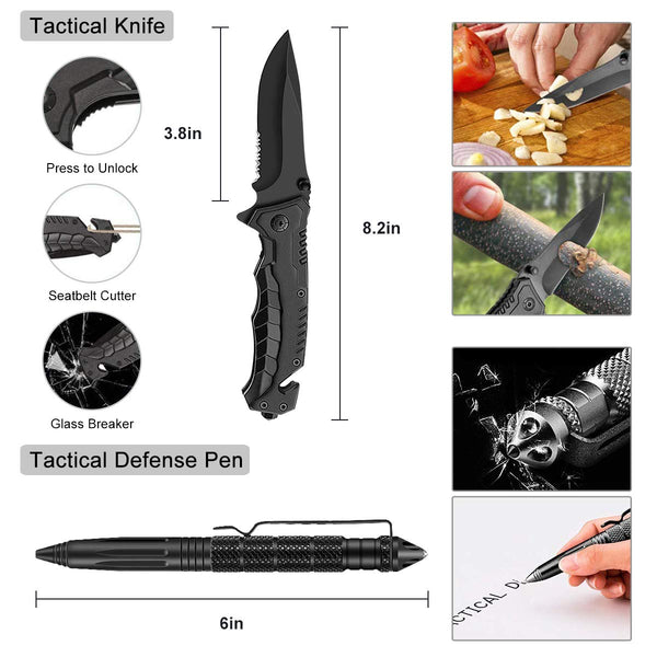 Napasa Emergency Survival Kit 45 in 1 Outdoor Survival Gear Tool and First Aid Kit, Survival Bracelet, Emergency Blanket, Compass, Multi-Purpose EDC Outdoor Gear for Camping Hiking Climbing