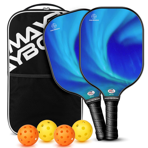 Pickleball Paddles Set of 2, USAPA Approved Pickle Ball Rackets 2 Pack with 4 Pickleball Balls, Pickleball Bag, Pickleball Set with Indoor/Outdoor Gifts Games for Beginners & Pros