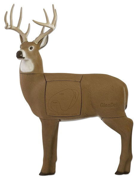 GlenDel Full-Rut Buck 3D Archery Target with Replaceable Insert Core, GlenDel Full-Rut Buck w/4-sided insert