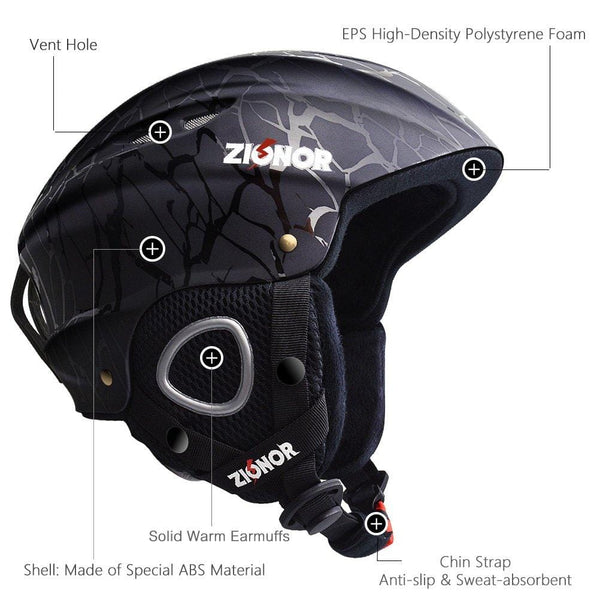 ZIONOR Lagopus H1 Ski Snowboard Helmet for Men Women - Air Flow Control Adjustable Fit Crack (Medium)