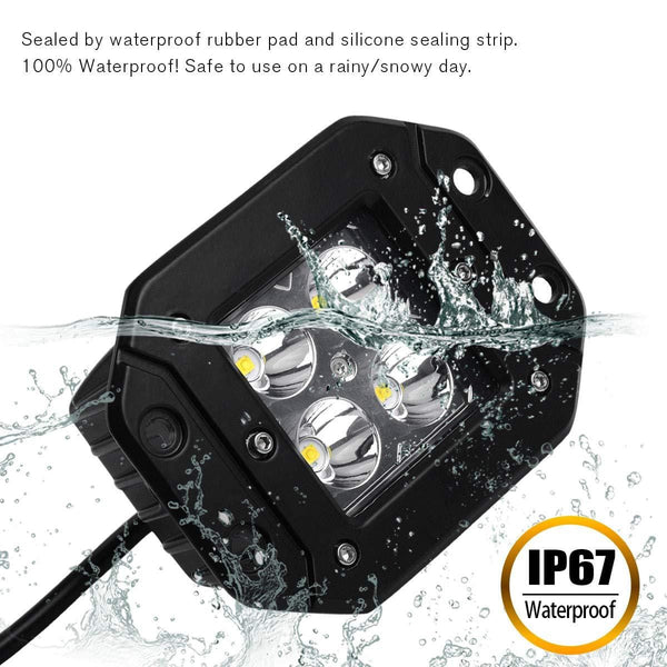 Flush Mount LED Light Bar YITAMOTOR 4Pcs 20W 4Inch Led Light Pods Spot Offroad Led Work Light Bar Driving Fog Light Boat Light Waterproof Pickup Truck Tacoma Bumper ATV UTV 12V,1 Year Warranty