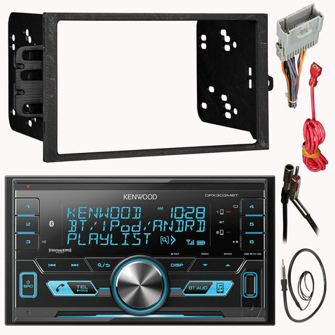 Kenwood Double 2 Din CD MP3 Car Stereo Receiver Bundle Combo with Metra installation kit for car stereo (Fits Most GM Vehicles) Wire Harness, Enrock 22" Radio Antenna with Adapter