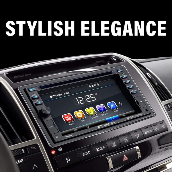Planet Audio P9640B Car DVD Player - Double Din, Bluetooth Audio and Calling, 6.2 Inch LCD Touchscreen Monitor, MP3 Player, CD, DVD, WMA, USB, SD, Auxiliary Input, AM/FM Radio Receiver