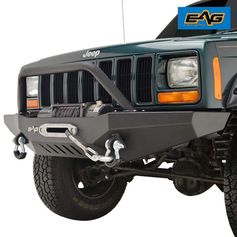 EAG Steel Front Bumper with Winch Plate