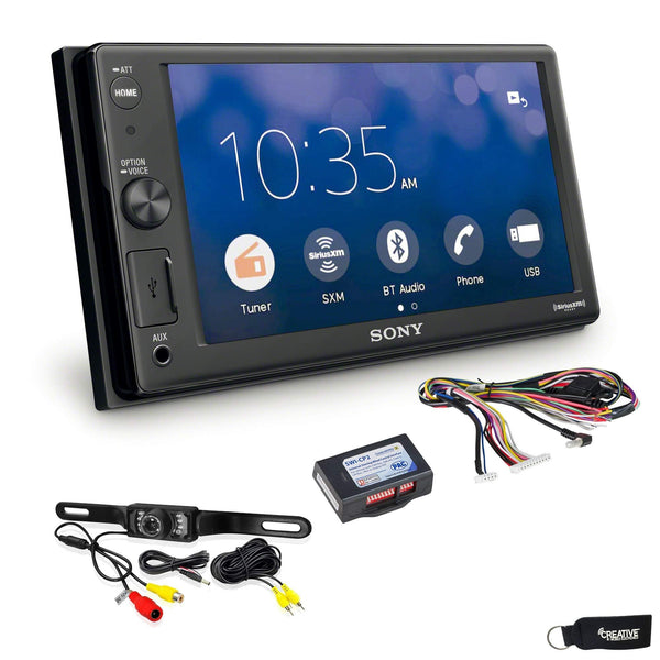 Sony XAV-AX1000 Compatible with CarPlay Bluetooth Receiver (No CD) with Rear Camera & Steering Wheel Interface
