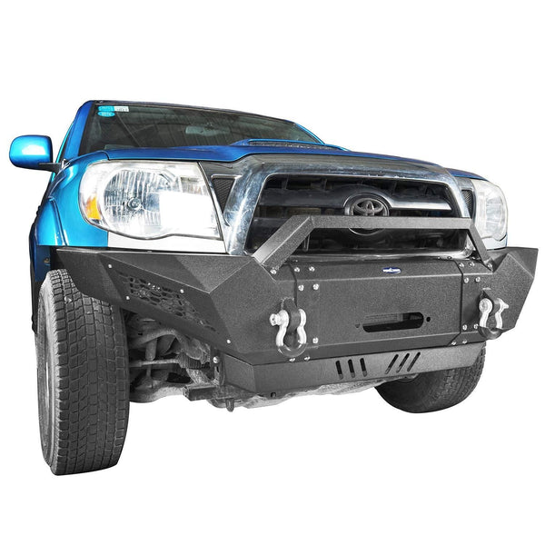 u-Box Destroyer Front Bumper Guard Full Width Off Road Tacoma Bumper w/Winch Plate for 2005-2015 2nd Gen Toyota Tacoma
