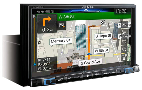 Alpine INE-W987HD 7" Mech-Less 3D&2D Navigation Receiver w/Apple Car Play & Android Auto Bluetooth HDMI Single Din AM/FM Multimedia Touchscreen Car Stereo
