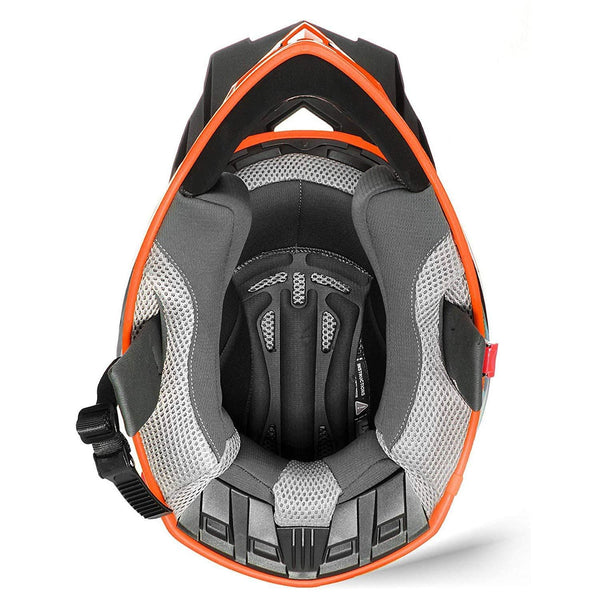 GLX Unisex-Adult GX23 Dirt Bike Off-Road Motocross ATV Motorcycle Helmet for Men Women, DOT Approved (Sear Orange, Medium)