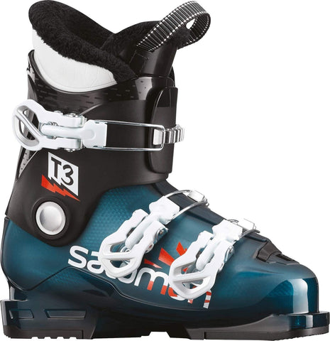 SALOMON T3 RT Ski Boots Kid's Sz 4/4.5 (22/22.5) Morrocan Blue/Black/White
