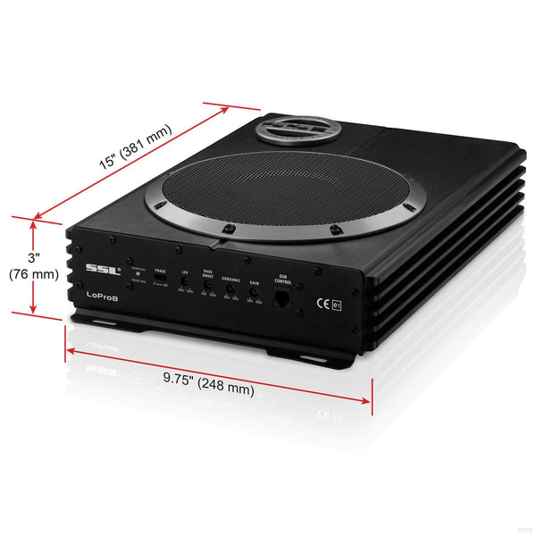 Sound Storm LOPRO8 Amplified Car Subwoofer - 600 Watts Max Power, Low Profile, 8 Inch Subwoofer, Remote Subwoofer Control, Great For Vehicles That Need Bass But Have Limited Space