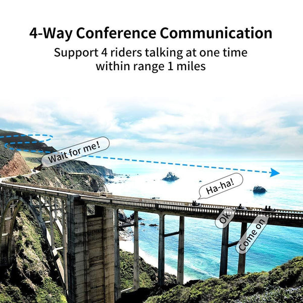 LEXIN 2pcs LX-B4FM Motorcycle Bluetooth Headset with FM Radio, Motorcycle Helmet Communication Systems With Noise Cancellation Up to 4 Riders, Off-road Helmet Motorcycle Intercom