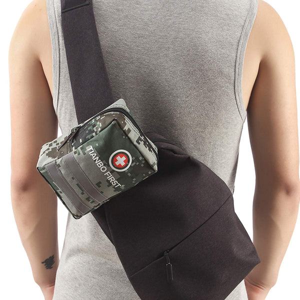 120 Pieces First Aid Kit, Tactical Trauma Kit Reflective Stripe, Great for Camping, Survival, Hiking, Rescue Camouflage