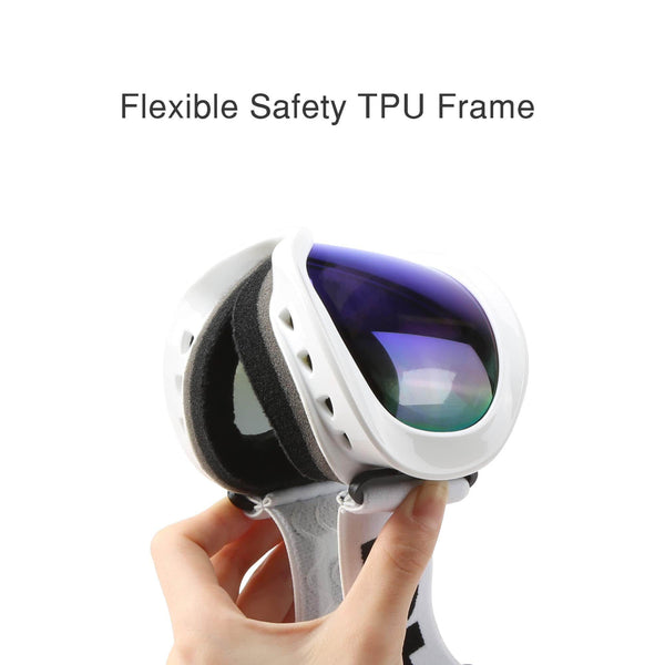 AKASO Kids Ski Goggles, Snowboard Goggles Snow Goggles for Youth, Kids & Teenagers, Anti-Fog, 100% UV Protection, Double-Layer Spherical Lenses, Helmet Compatible