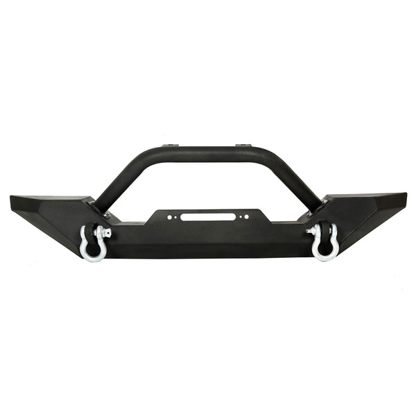 Front Bumper Winch Plate D-Ring Rock Crawler Black For 1986-2006 Jeep Wrangler TJ YJ