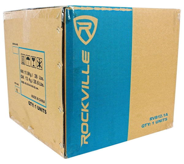 Rockville RVB12.1A 12 Inch 500W Active Powered Car Subwoofer+Sub Enclosure Box