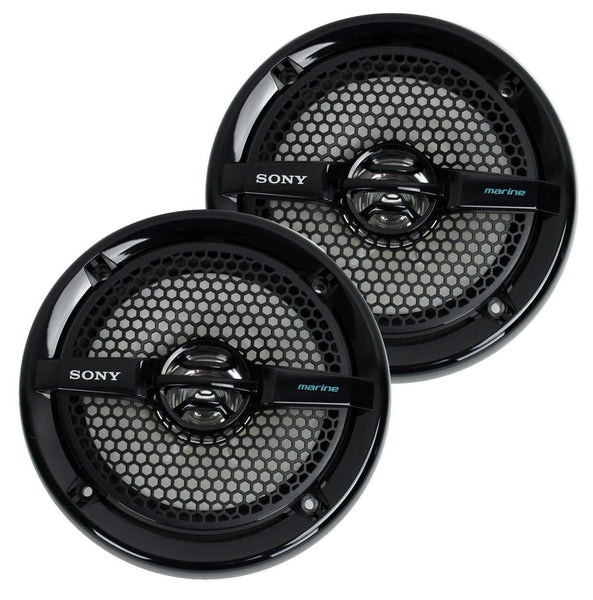 Sony 4 XS-MP1611b 6.5" 280 Watt Dual Cone Marine Speakers Stereo Black XSMP1611 (Black)